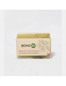 Jabón de rosa mosqueta camomila y aceite almendras. Boho