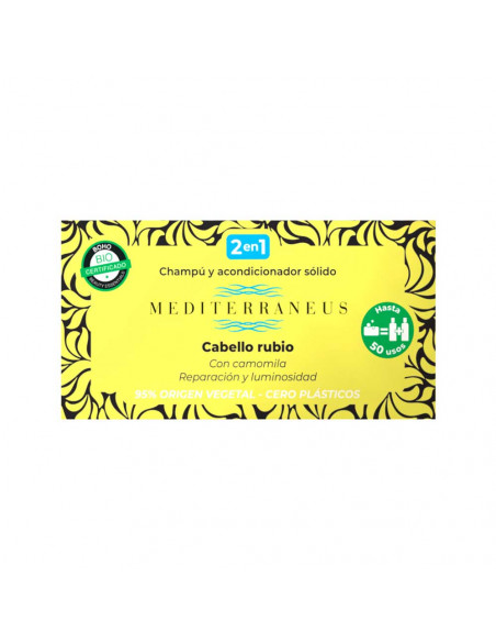 Champú y acond. sólido cabello rubio 55 g. Mediterraneus