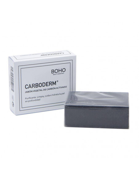 Carboderm Jabón vegetal carbón activado 100g. Boho Beauthy