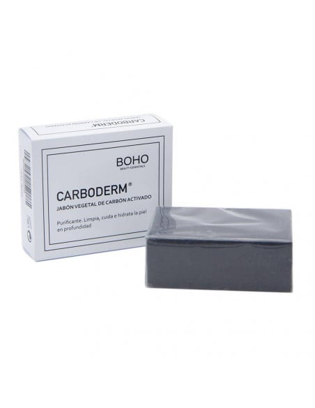 Carboderm Jabón vegetal carbón activado 100g. Boho Beauthy
