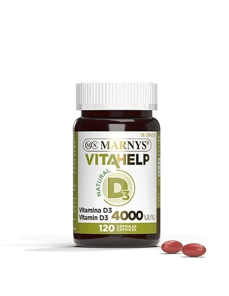 Vitahelp D3 Vitamina D3 4000 ui 120 cápsulas. Marnys.