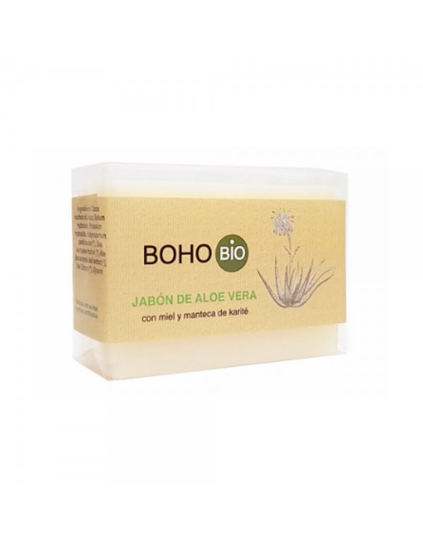 Jabón de aloe miel y manteca de karité 100g. Boho Beauthy
