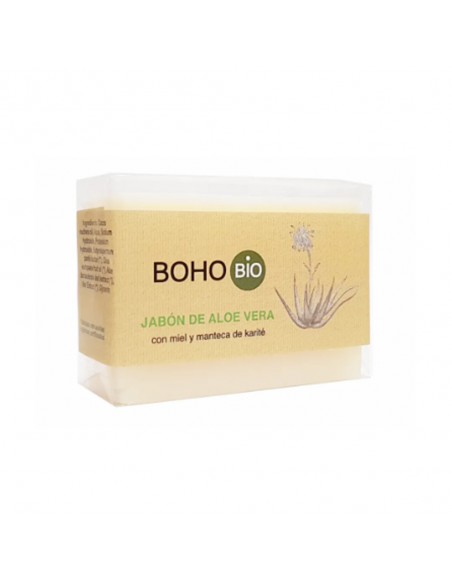 Jabón de aloe miel y manteca de karité 100g. Boho Beauthy