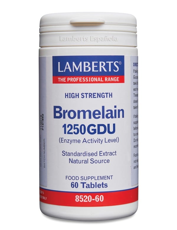 Bromelina 1250 GDU 60 tabletas. Lamberts