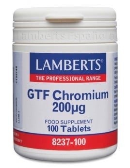 Cromo Gtf 200 mcg 100 tabletas. Lamberts