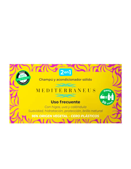 Champú y acond. sólido uso frecuente 55g. Mediterraneus
