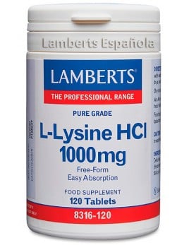 L-Lysine L-lisina HCL 1000 mg 120 tabletas. Lamberts
