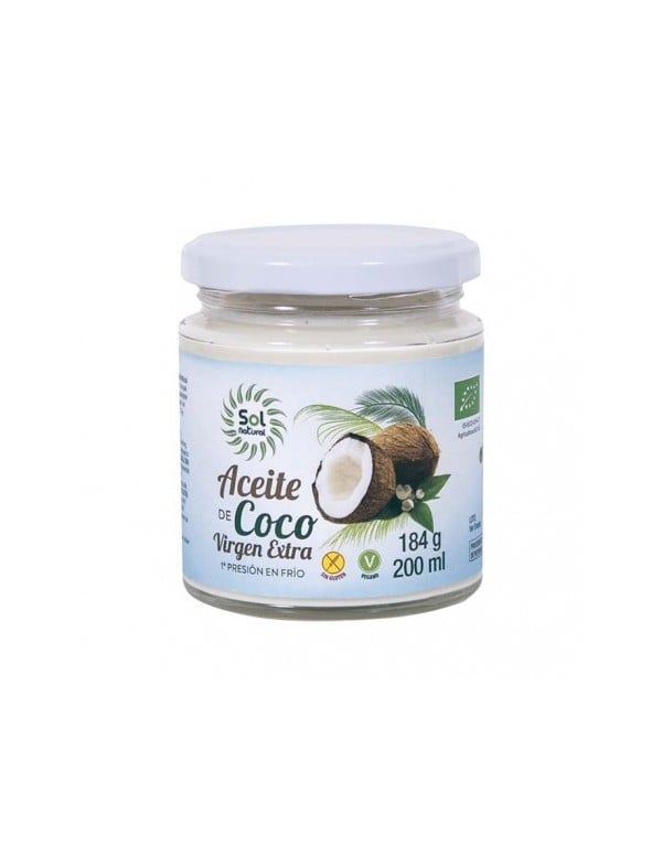 Aceite Coco virgen extra 200 ml. Sol Natural