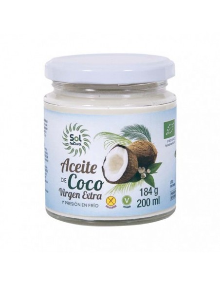 Aceite Coco virgen extra 200 ml. Sol Natural
