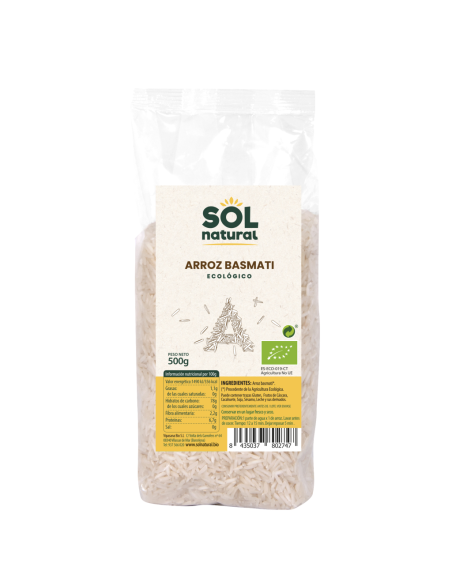 Arroz Basmati Blanco bio 500 g. Sol natural