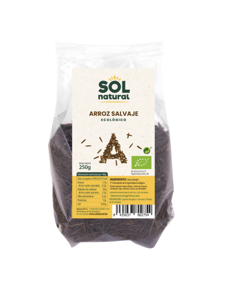 Arroz salvaje bio 500 g. Sol natural