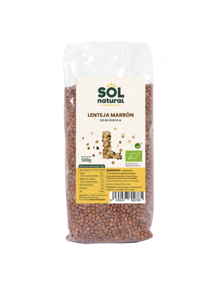 Lentejas marrones bio 500 g . Sol natural