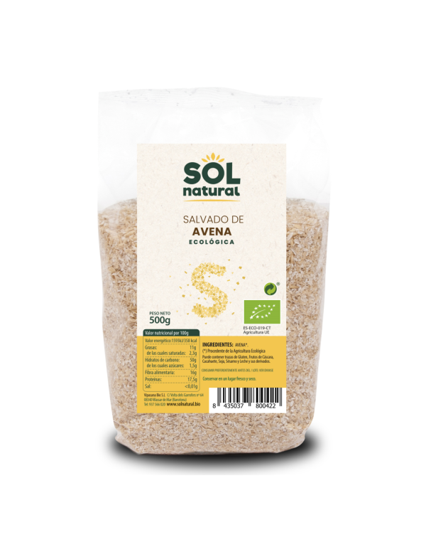 Salvado de Avena 500 g. Sol Natural