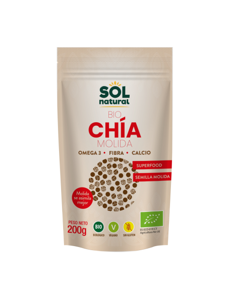Semillas de Chia Molidas 200 g. Sol Natural