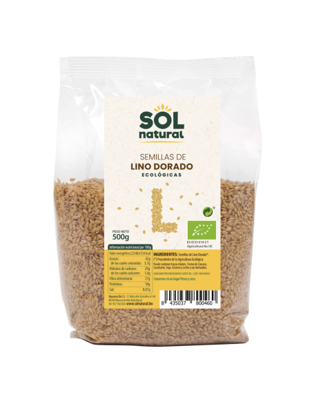 Semillas de Lino Dorado triturado Bio 250 g. Sol Natural
