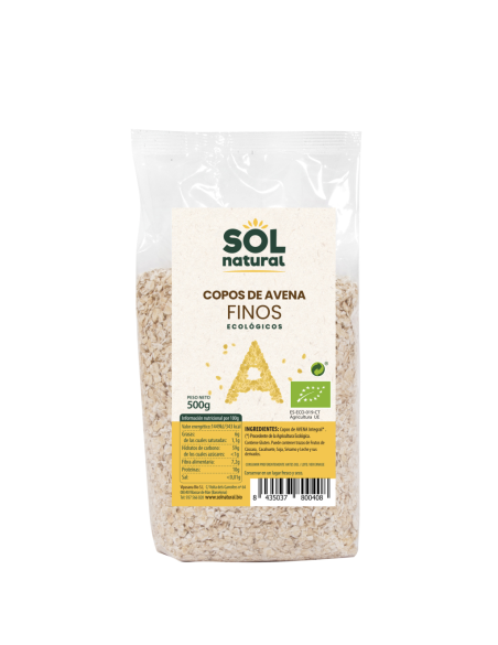 Copos de Avena finos Bio 500 g. Sol Natural