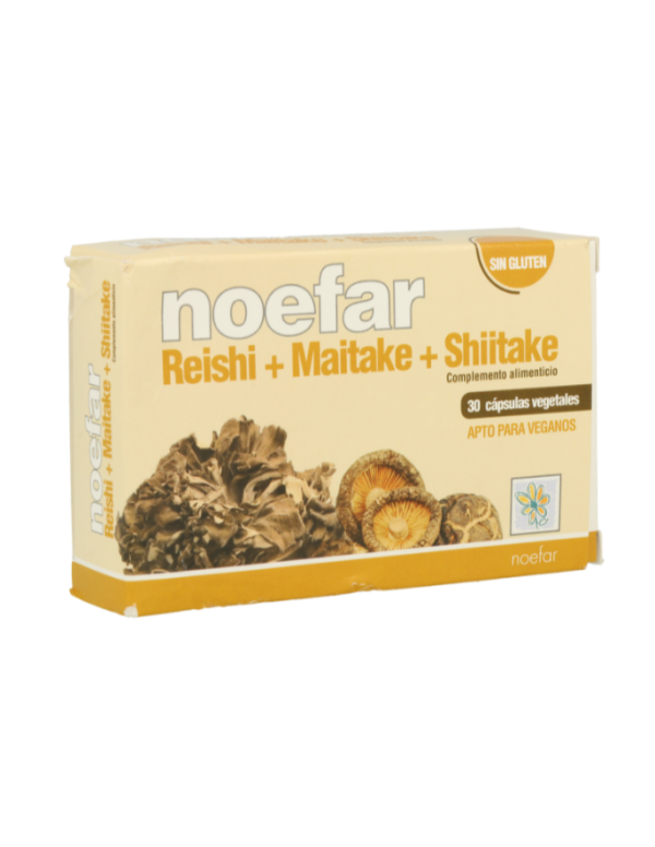 Reishi-maitake-shitake 30 cápsulas. Noefar. Planta médica