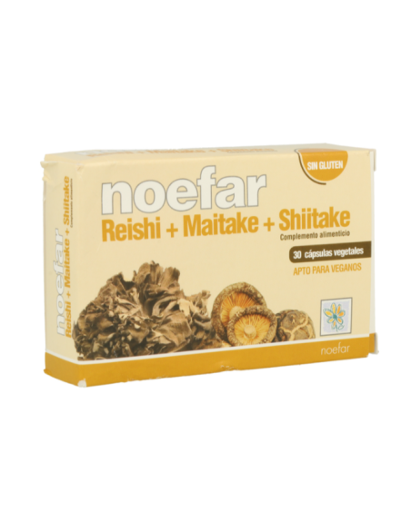 Reishi-maitake-shitake 30 cápsulas. Noefar. Planta médica