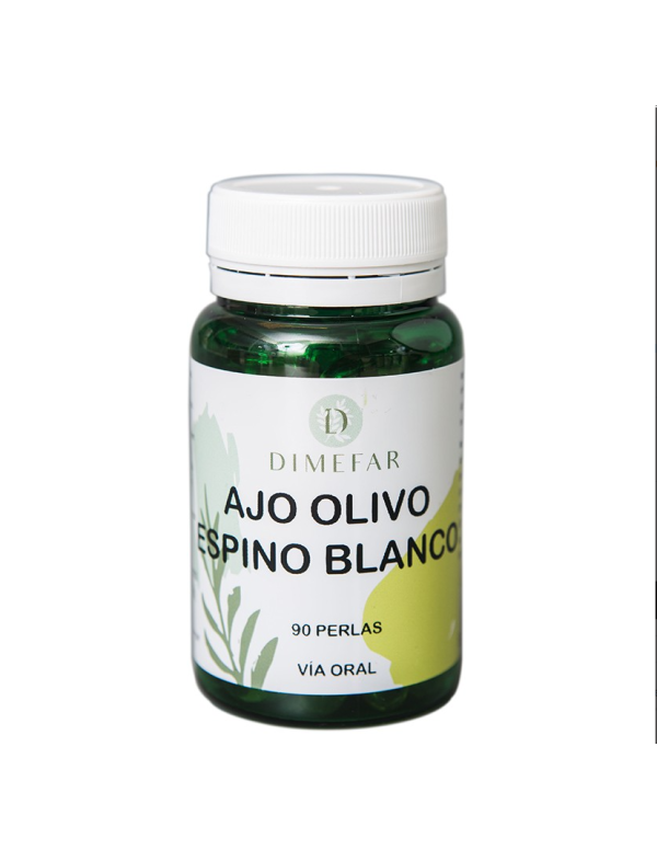 Ajo Olivo Espino Blanco 700 mg 90 perlas. Dimefar