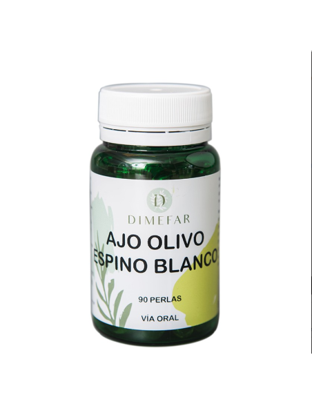 Ajo Olivo Espino Blanco 700 mg 90 perlas. Dimefar