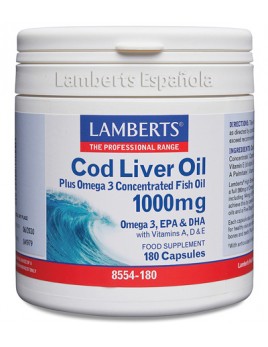 Pack x3 Aceite de Hígado de bacalao (Cold Liver oil) 1000mg 180 cápsulas. Lamberts