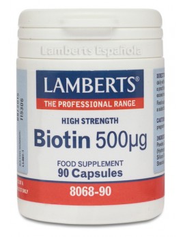 Pack x3 Biotina 500 mcg 90 cápsulas. Lamberts