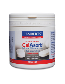 Pack x3 CalAsorb Citrato de Calcio 180 tabletas. Lamberts