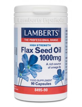 Pack x3 Flax Seed Oil aceite Lino 1000mg 90 caps. Lamberts