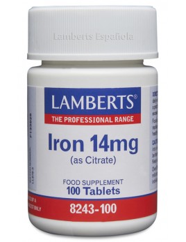 Pack x3 Iron Hierro 14 mg 100 tabletas. Lamberts