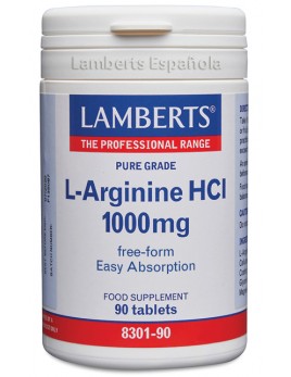 Pack x3 L-Arginine Hcl L-Arginina 1000 mg 90 tab. Lamberts