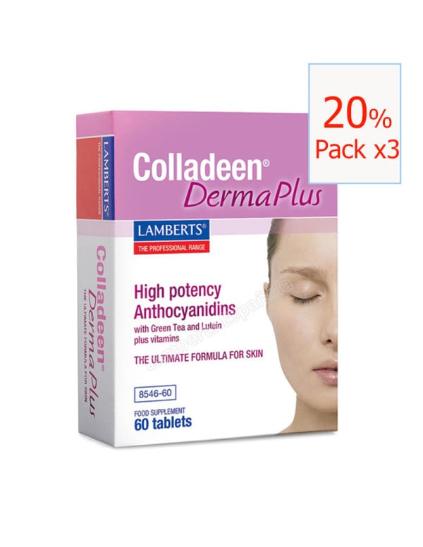 Pack x3 Colladeen derma plus 60 tabletas. Lamberts