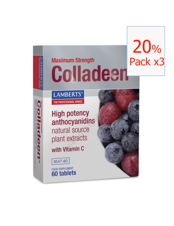 Pack x3 Colladeen Piel 60 tabletas. Lamberts