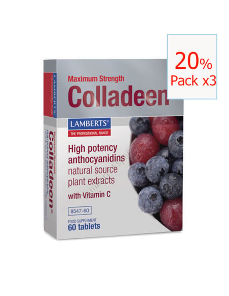 Pack x3 Colladeen Piel 60 tabletas. Lamberts