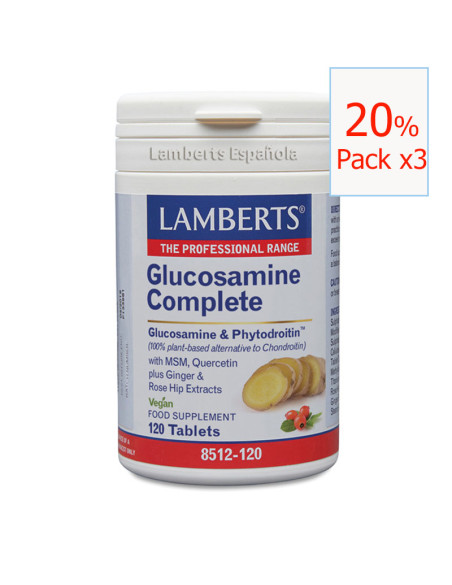 Pack x3 Glucosamina Completa 120 tabletas. Lamberts