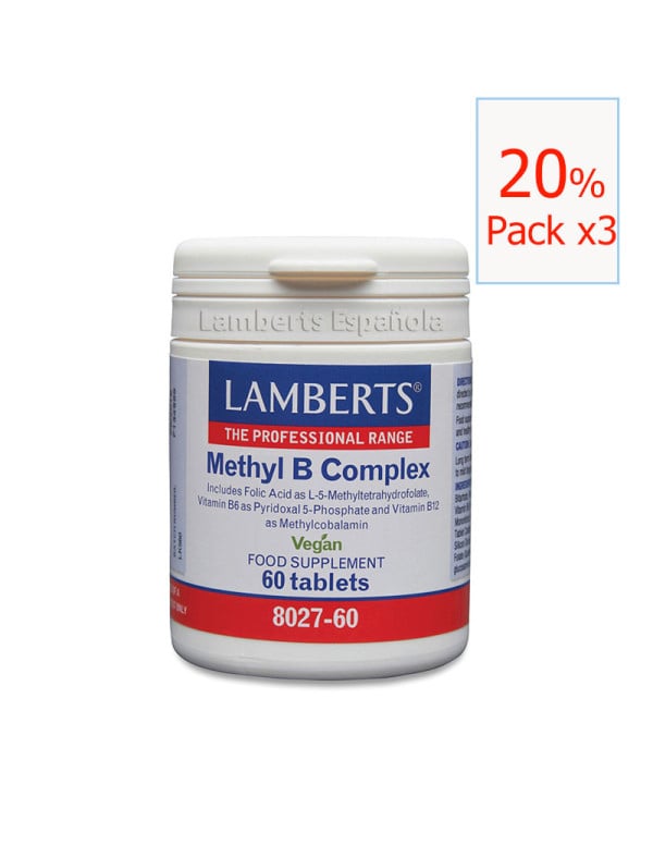 Pack x3 Methyl B Complex 60 tabletas. Lamberts