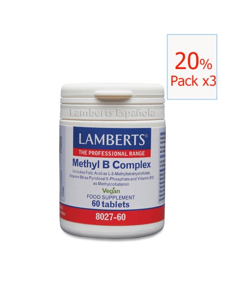 Pack x3 Methyl B Complex 60 tabletas. Lamberts