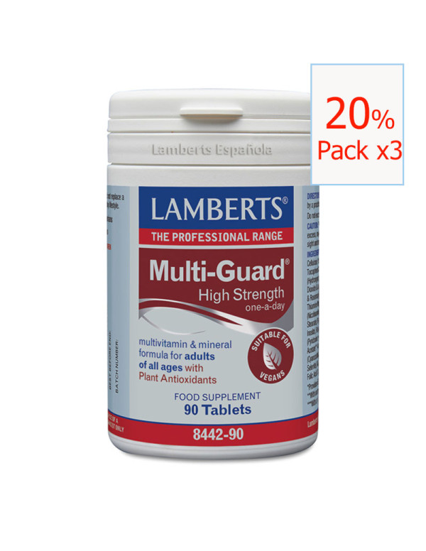 Pack x3 Multi-Guard high strength 90 tabletas. Lamberts