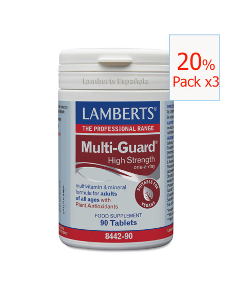 Pack x3 Multi-Guard high strength 90 tabletas. Lamberts