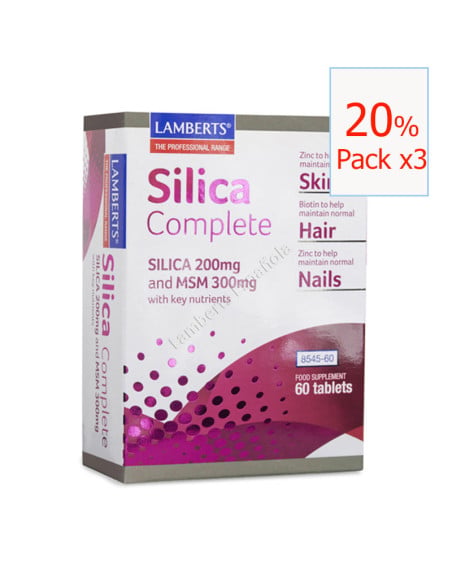 Pack x3 Silica complete 200 mg 60 cápsulas. Lamberts