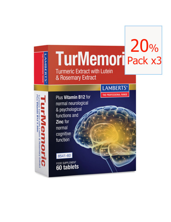 Pack x3 Turmemoric 60 tabletas. Lamberts