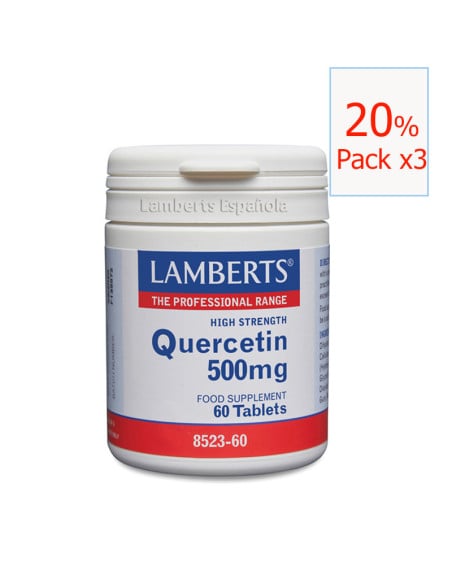 Pack x3 Quercitina 500 mg 60 tabletas. Lamberts