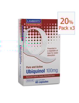 Pack x3 Ubiquinol 100 mg 60 cápsulas. Lamberts