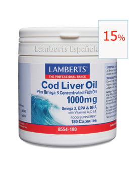 Aceite de Hígado de Bacalao Cod Liver Oil 180 cáps. Lamberts