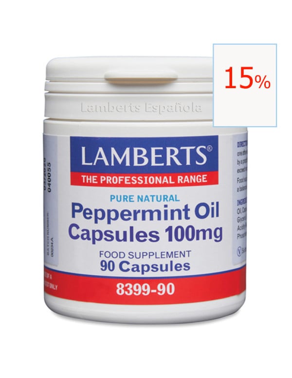Aceite de Menta (Peppermint Oil) 100 mg 90 cápsulas. Lamberts