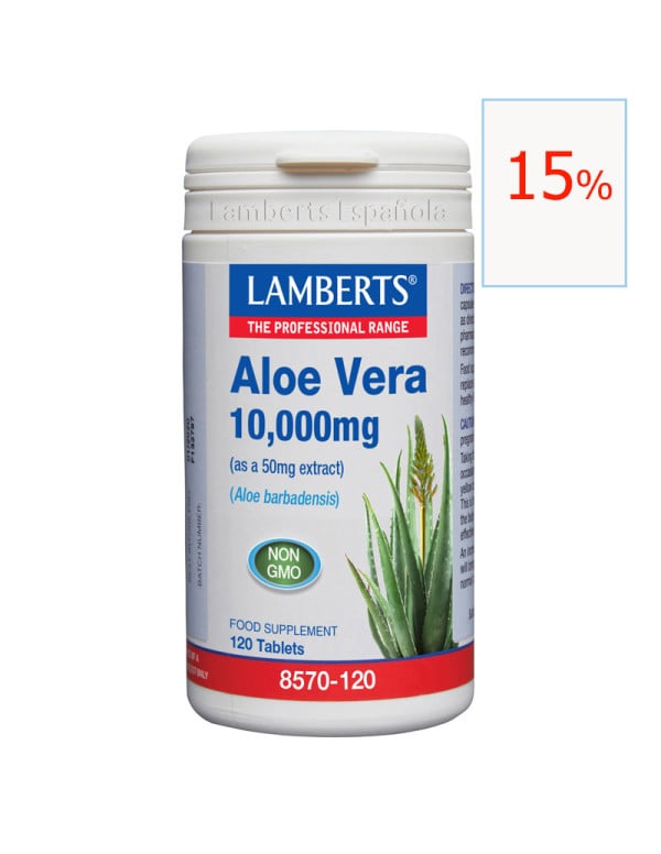 Aloe vera 10 000 mg 120 tabletas. Lamberts
