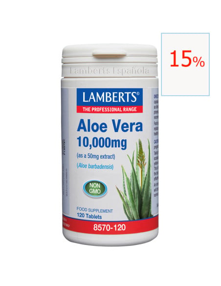 Aloe vera 10 000 mg 120 tabletas. Lamberts
