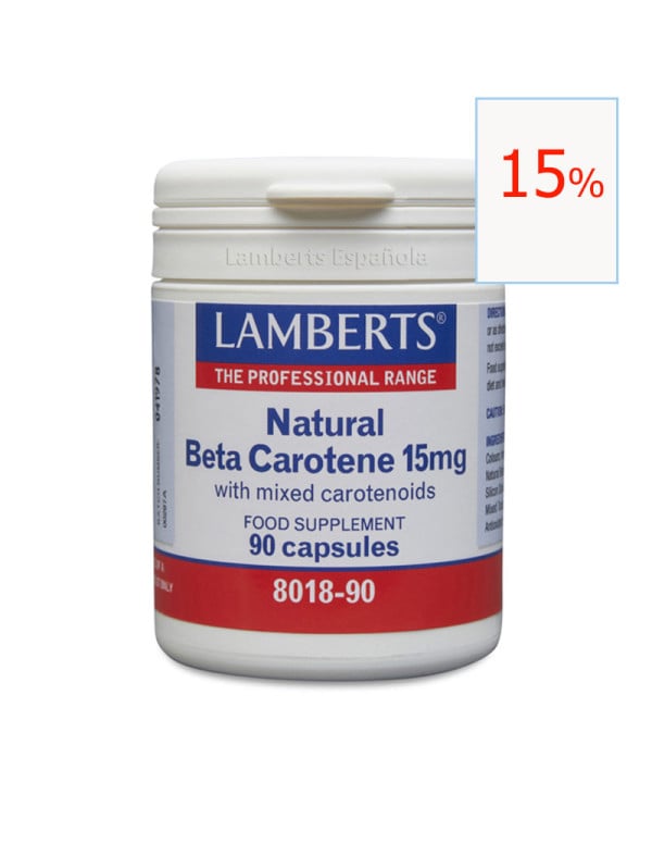 Beta Carotene natural 15 mg 90 cápsulas. Lamberts