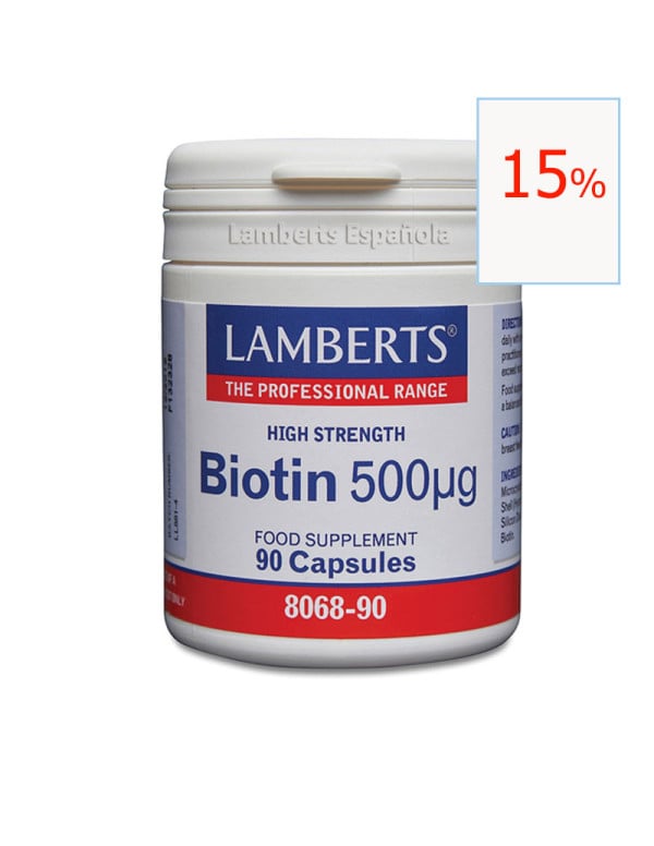 Biotina 500 mcg 90 cápsulas. Lamberts