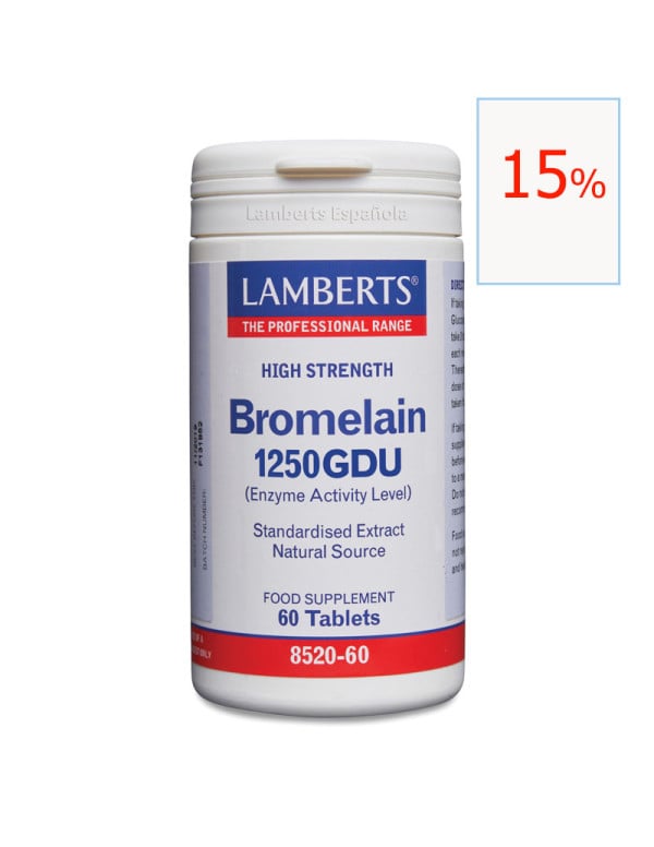 Bromelina 1250 Gdu 60 tabletas. Lamberts