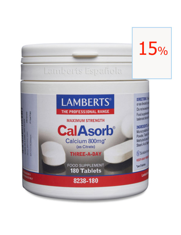 CalAsob (citrato de calcio) 180 tabletas. Lamberts